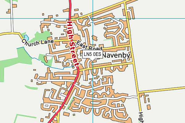 LN5 0ES map - OS VectorMap District (Ordnance Survey)