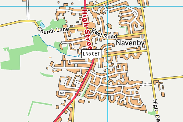 LN5 0ET map - OS VectorMap District (Ordnance Survey)