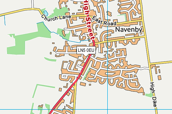 LN5 0EU map - OS VectorMap District (Ordnance Survey)