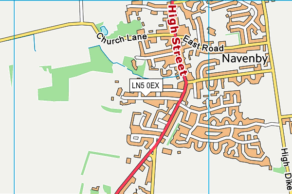 LN5 0EX map - OS VectorMap District (Ordnance Survey)