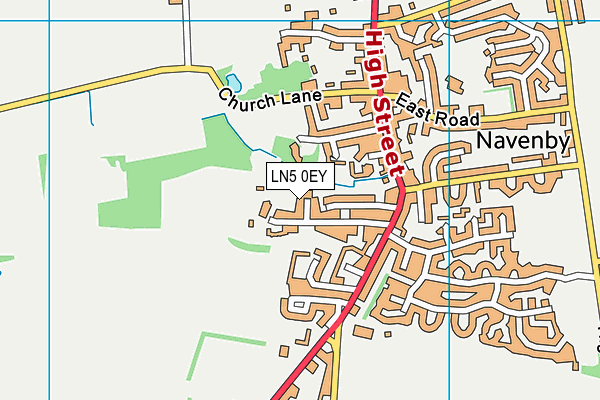 LN5 0EY map - OS VectorMap District (Ordnance Survey)