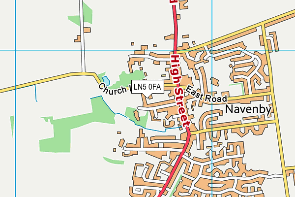 LN5 0FA map - OS VectorMap District (Ordnance Survey)