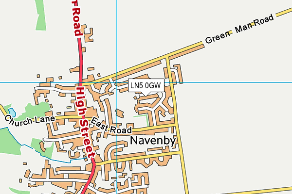 LN5 0GW map - OS VectorMap District (Ordnance Survey)