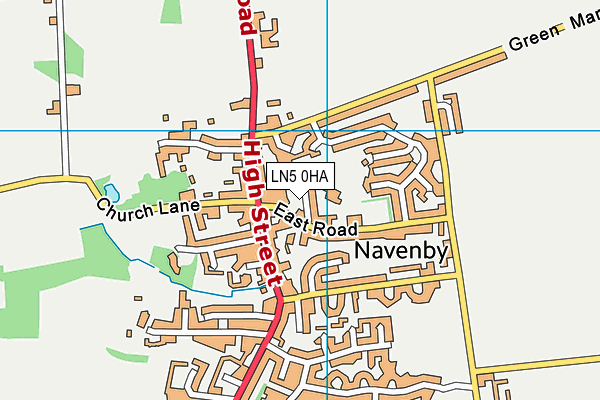 LN5 0HA map - OS VectorMap District (Ordnance Survey)