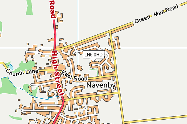 LN5 0HD map - OS VectorMap District (Ordnance Survey)