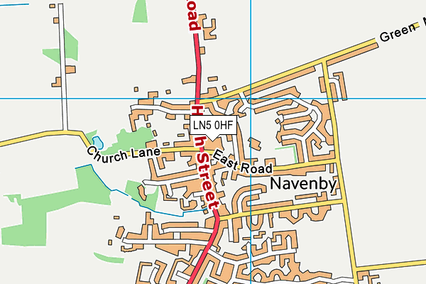 LN5 0HF map - OS VectorMap District (Ordnance Survey)