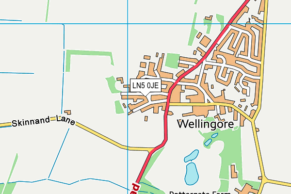 LN5 0JE map - OS VectorMap District (Ordnance Survey)