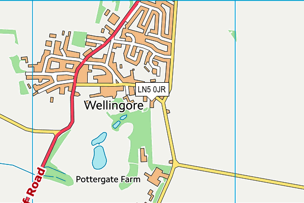 LN5 0JR map - OS VectorMap District (Ordnance Survey)