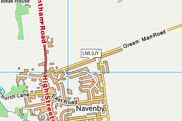 LN5 0JY map - OS VectorMap District (Ordnance Survey)