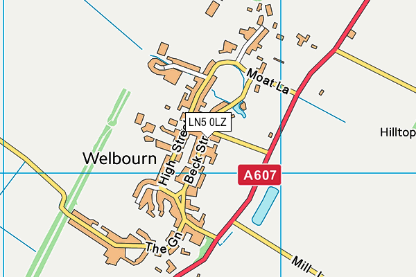 Welbourn Playing Field map (LN5 0LZ) - OS VectorMap District (Ordnance Survey)