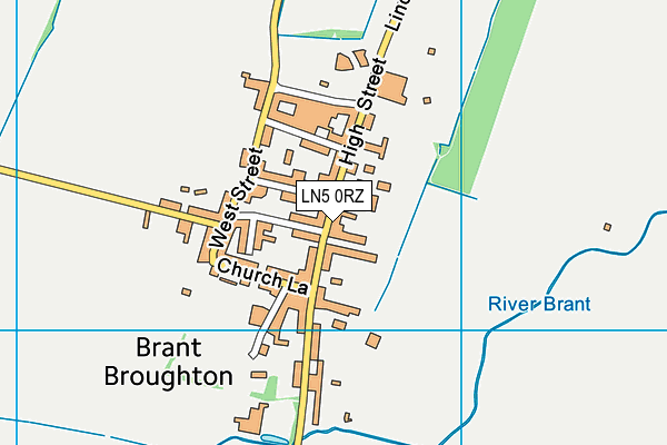 LN5 0RZ map - OS VectorMap District (Ordnance Survey)