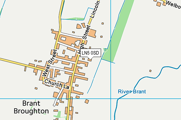 LN5 0SD map - OS VectorMap District (Ordnance Survey)