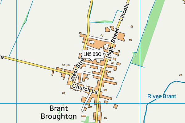 LN5 0SQ map - OS VectorMap District (Ordnance Survey)