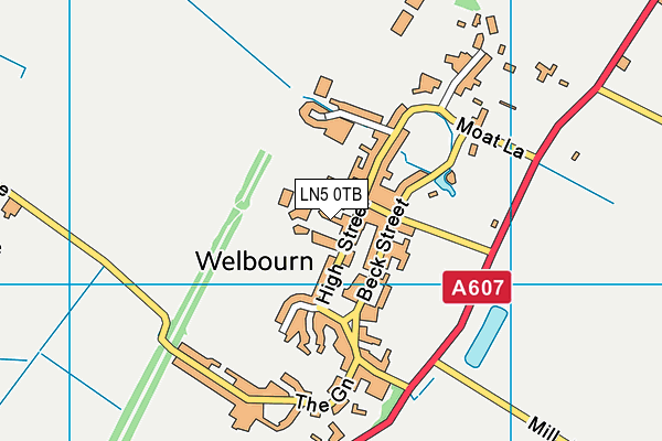 LN5 0TB map - OS VectorMap District (Ordnance Survey)