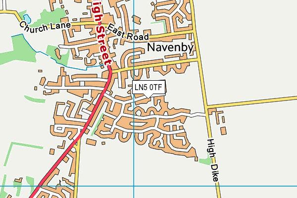 LN5 0TF map - OS VectorMap District (Ordnance Survey)