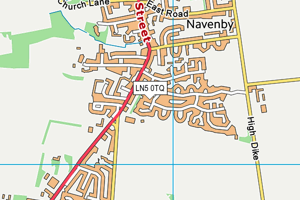 LN5 0TQ map - OS VectorMap District (Ordnance Survey)