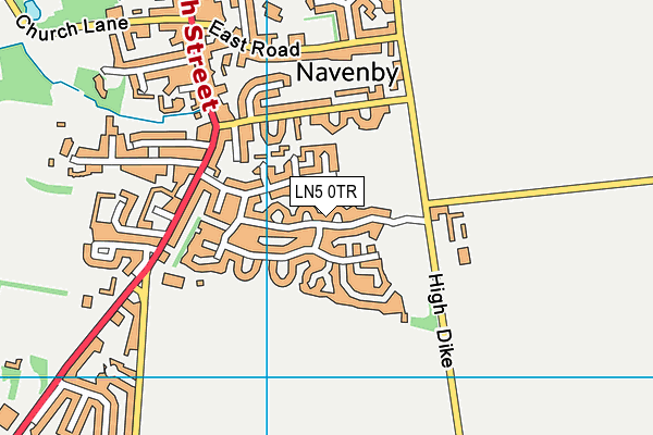 LN5 0TR map - OS VectorMap District (Ordnance Survey)