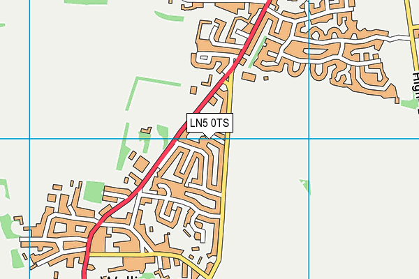 LN5 0TS map - OS VectorMap District (Ordnance Survey)