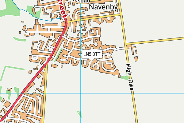 LN5 0TT map - OS VectorMap District (Ordnance Survey)