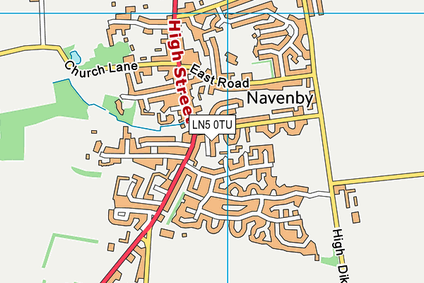 LN5 0TU map - OS VectorMap District (Ordnance Survey)