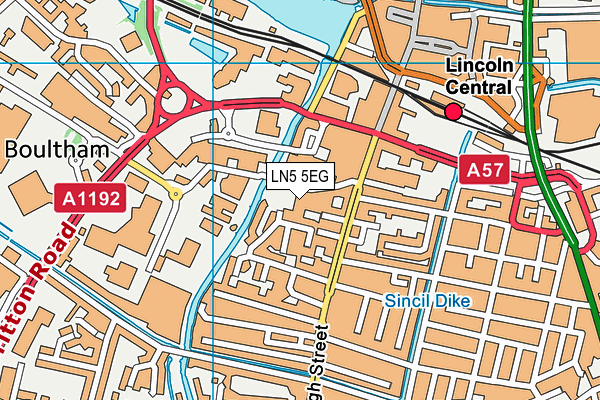 LN5 5EG map - OS VectorMap District (Ordnance Survey)