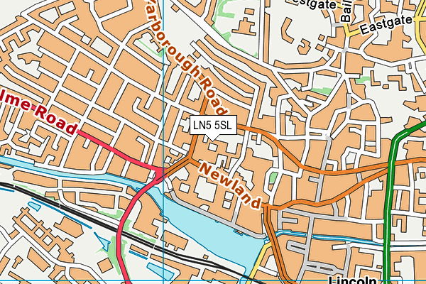 LN5 5SL map - OS VectorMap District (Ordnance Survey)