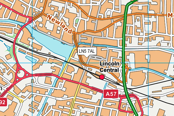 LN5 7AL map - OS VectorMap District (Ordnance Survey)