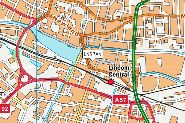 LN5 7AN map - OS VectorMap District (Ordnance Survey)
