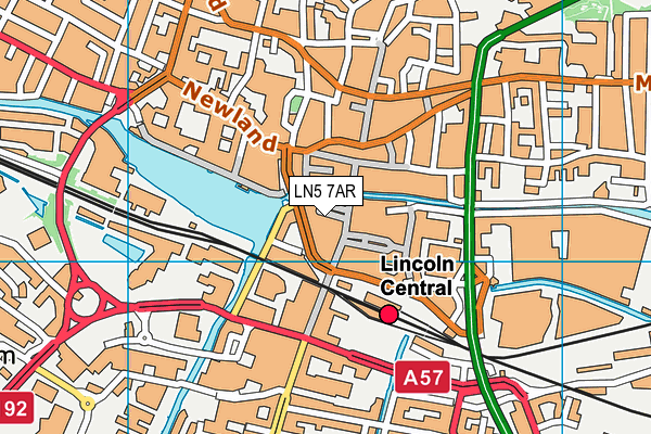 LN5 7AR map - OS VectorMap District (Ordnance Survey)