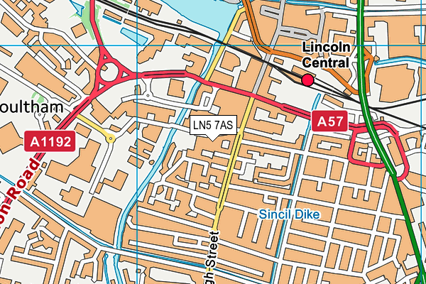 LN5 7AS map - OS VectorMap District (Ordnance Survey)