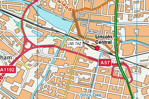 LN5 7AZ map - OS VectorMap District (Ordnance Survey)