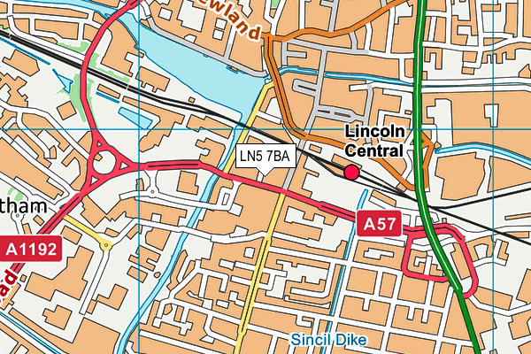 LN5 7BA map - OS VectorMap District (Ordnance Survey)