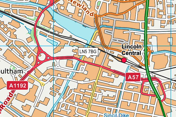 LN5 7BG map - OS VectorMap District (Ordnance Survey)
