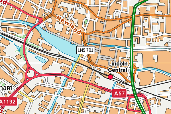 LN5 7BJ map - OS VectorMap District (Ordnance Survey)