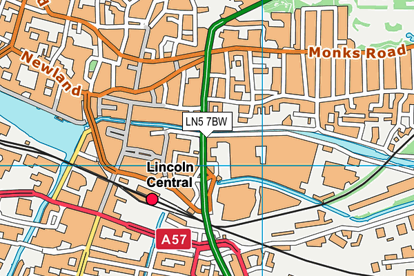 LN5 7BW map - OS VectorMap District (Ordnance Survey)