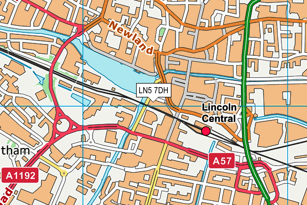 LN5 7DH map - OS VectorMap District (Ordnance Survey)