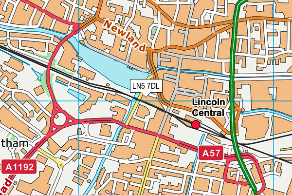 LN5 7DL map - OS VectorMap District (Ordnance Survey)