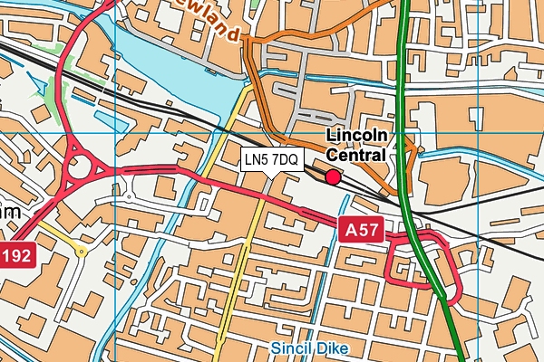 LN5 7DQ map - OS VectorMap District (Ordnance Survey)