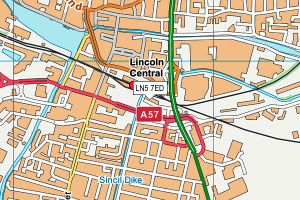 LN5 7ED map - OS VectorMap District (Ordnance Survey)