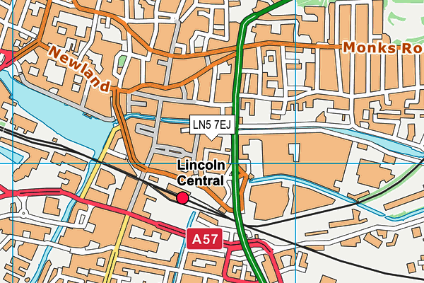 LN5 7EJ map - OS VectorMap District (Ordnance Survey)