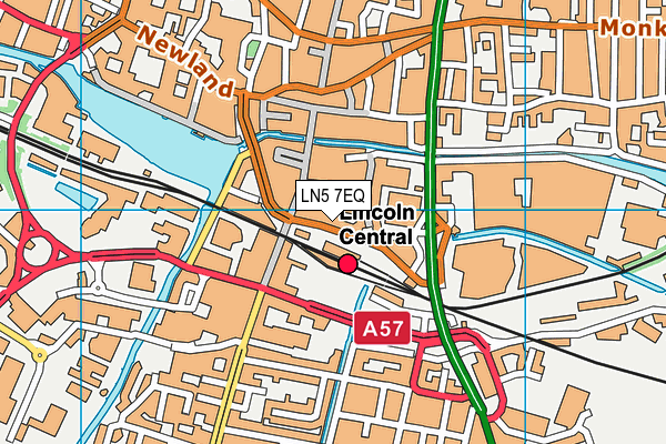 LN5 7EQ map - OS VectorMap District (Ordnance Survey)