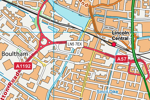 LN5 7EX map - OS VectorMap District (Ordnance Survey)