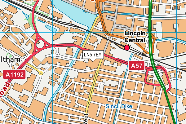 LN5 7EY map - OS VectorMap District (Ordnance Survey)