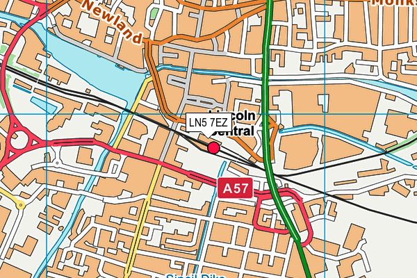 LN5 7EZ map - OS VectorMap District (Ordnance Survey)