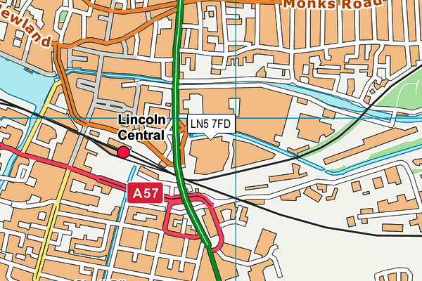 LN5 7FD map - OS VectorMap District (Ordnance Survey)