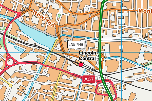 LN5 7HB map - OS VectorMap District (Ordnance Survey)