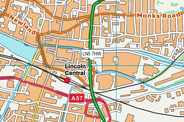 LN5 7HW map - OS VectorMap District (Ordnance Survey)