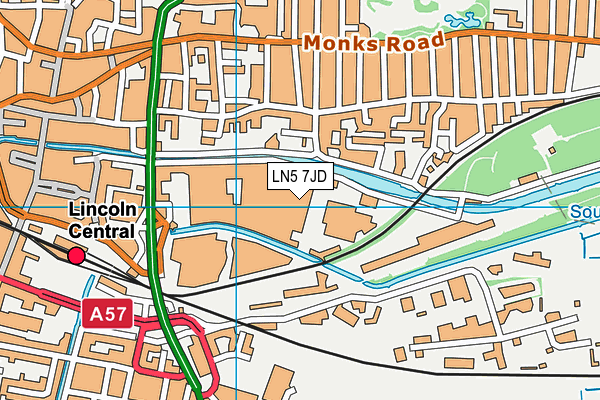 LN5 7JD map - OS VectorMap District (Ordnance Survey)