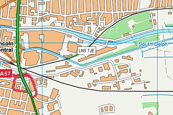 LN5 7JE map - OS VectorMap District (Ordnance Survey)