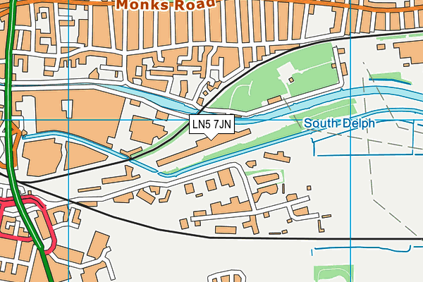 LN5 7JN map - OS VectorMap District (Ordnance Survey)